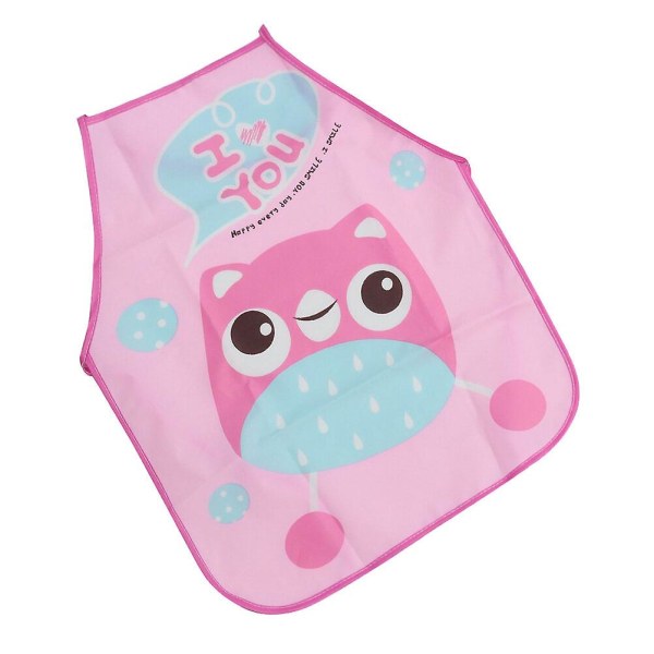 3pcs Kids Waterproof Aprons Cartoon Pattern Painting Craft Aprons And Sleeves Children's Gown (apron + 2pcs Sleeve) (pink Owl)Pink39.5*50cm