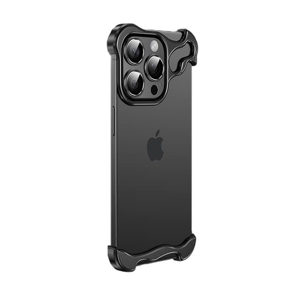 iPhone 15Plus Case Compatible with Black Titanium Alloy with Unique Corner Protection and Frameless Design for Shock Protection iPhone 15 Plus