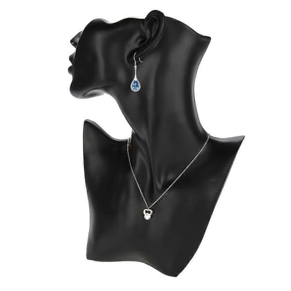 Halskæde Øreringe Holder Mannequin Hoved Buste Stativ Model Butik Smykke Display Rack Sort