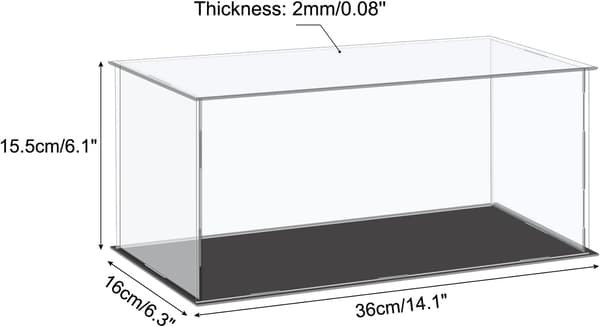 Akryl udstillingsmontre Plastikboks Terning Opbevaring Klar Lille Samle Støvtæt Vitrine 14.1x6.3x6.1 Tommer til Samleobjekter style_name