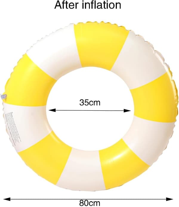 Oppblåsbar badering for voksne, Badering Pool Float, Retro Stripete Oppblåsbar Float, for Strandferier og Bassengfester