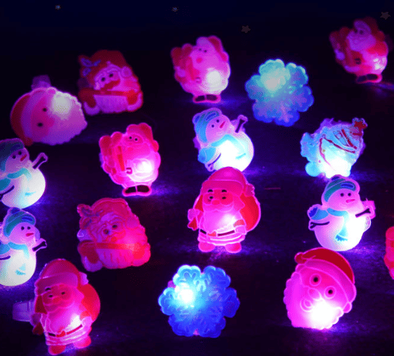 Party Star Blinkende LED Jelly Ring Lysende Legetøj (10 stk.) Chris