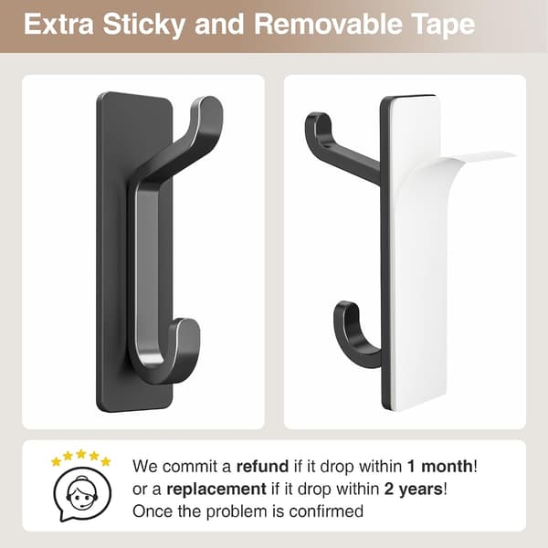 wxsp Drill-Free Towel Holder: 6kg Extra Strong Self-Adhesive Hooks, Self-Adhesive Wall Hooks, Bathroom Hat Hooks, Towel Hooks and Clothes Hooks, Set
