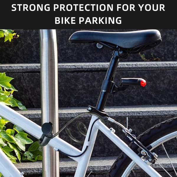 Bicycle Lock Keyless Anti-theft Bicycle Cable Lock 120 cm with Waterproof Cable and Mounting Bracket Fingerprint