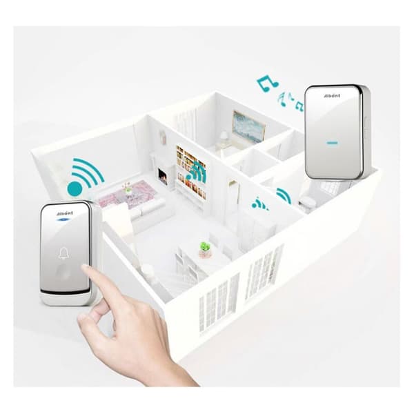 Wireless Doorbell with 2 Plug-in Receivers, 150M Range and 45 Melodies-FA-