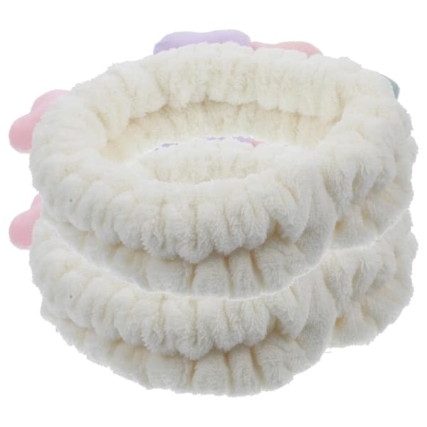 2 stk. hjertehårbånd Spa ansiktshårbånd beige elastiske bånd for hudpleie og dusjbruk