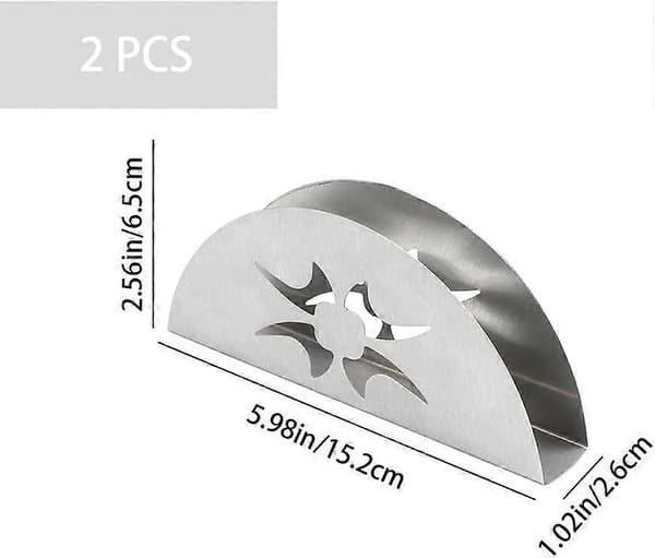 2-pack Stainless Steel Napkin Holders, Minimalist Napkin Racks for Kitchen Counters and Dinner Tables