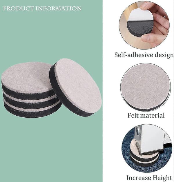 Furniture Risers 5 cm, Round Furniture Leg Risers, Stackable for Increased Height, Quiet and Durable (Diameter 5 cm, Height 1.5 cm)