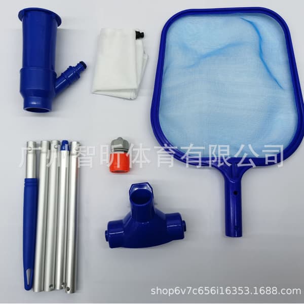 Pool Cleaning Kit, Pool Skimmer Net with 5-Section Pole, Vacuum Jet Cleaner Head, Mesh Bag, and EU Hose Adapter