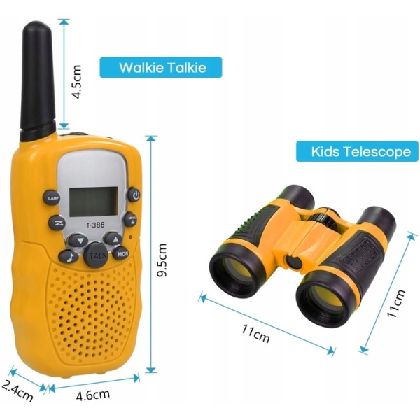 Barnens Walkie Talkie, Barnens Teleskop, Barnleksak, Utomhus Walkie Talkie, Gul