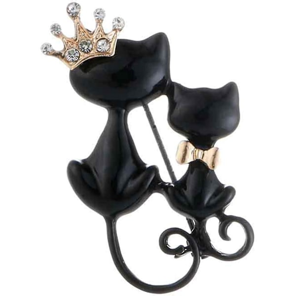 Håndlagde Brosjer Knapper Pins, Kvinne Rhinestone Inlagt Katt Krone Brosje Pin Badge Klær Dekor Smykker Gave