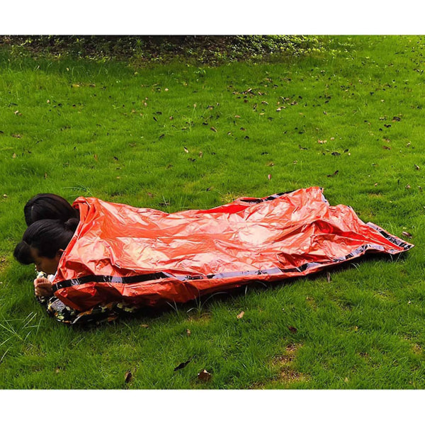 Nödsovsäck 2 Person Survival sovsäckar med 15 st förstorad munklämma Slinglås