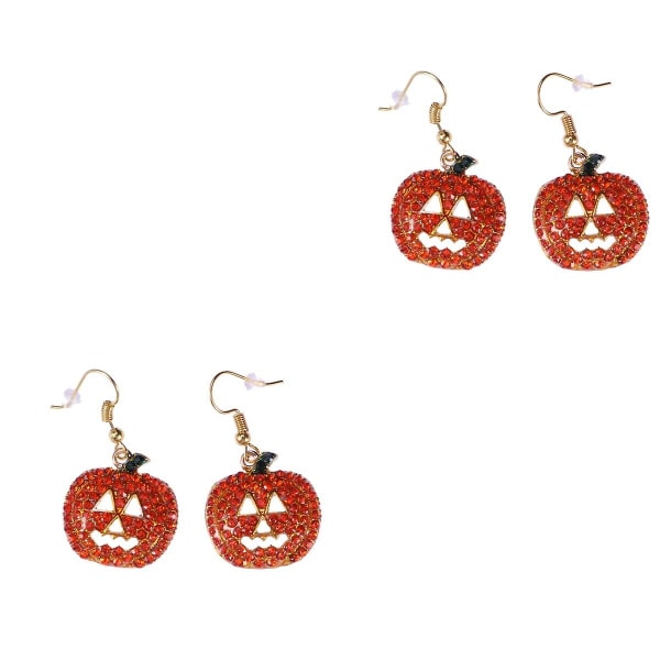 3 st Halloween Pumpa Örhängen Hypoallergena Kristall Hängande Örhängen För Kvinnor Flickor (röd) 2 st 2pcs