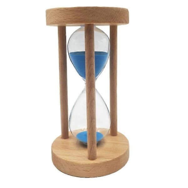 Rund træramme timeglas timeglas til børn gave boligindretning blå 25min