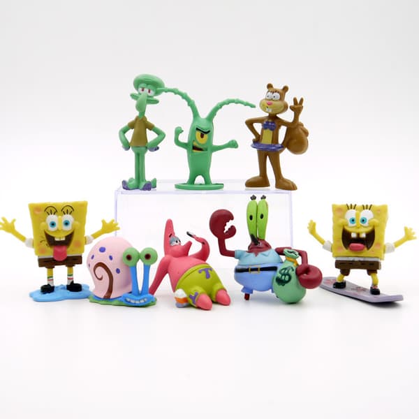 8 SpongeBob SquarePants figures, toys, action figures, cakes, aquariums, micro landscape model scenes