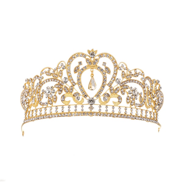 Guld krona för flickor Kristall prinsessa hår accessoarer för brud födelsedagsfest brudtärnor Halloween kostym Cosplay