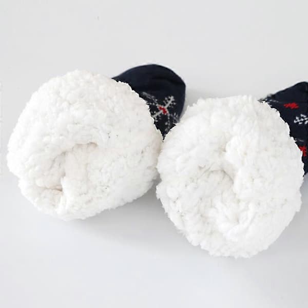 1 Pair Non-Slip Socks Warm Thick Socks Navy Blue Love Deer