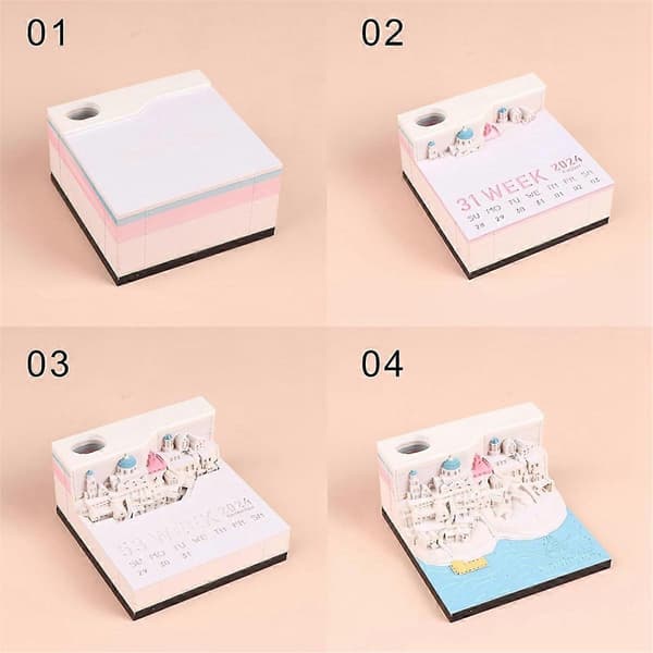 Tidstycke Kalender - 2024 Bordkalender med LED-lys - 3D-kalender