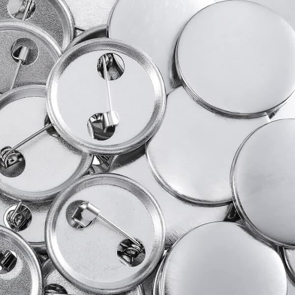 100 stk 58 mm tomme knappeproduksjonstilbehør, rund knappdel