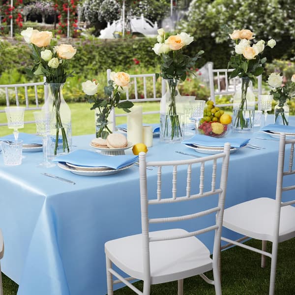 1-pack satin cloth rectangular silky soft tablecloth, satin tablecloths 60 x 102 inches, light blue Light blue 1pcs Light blue 1pcs