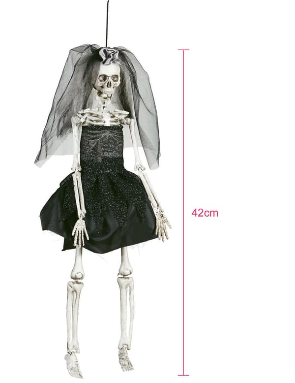 Svart brudedekorasjon 42 cm Halloween