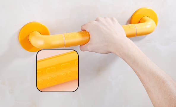 Gul Grabbar 40 cm badekarhåndtak for baderom i rustfritt stål