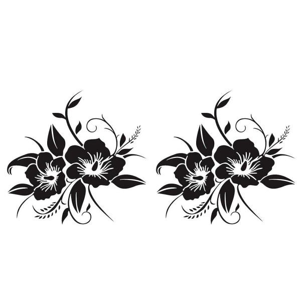 2 Pcs Stickers Trucks Car Stickers Funny Flowers Car Sticker Flowers Car DecalBlack18.8X18cm