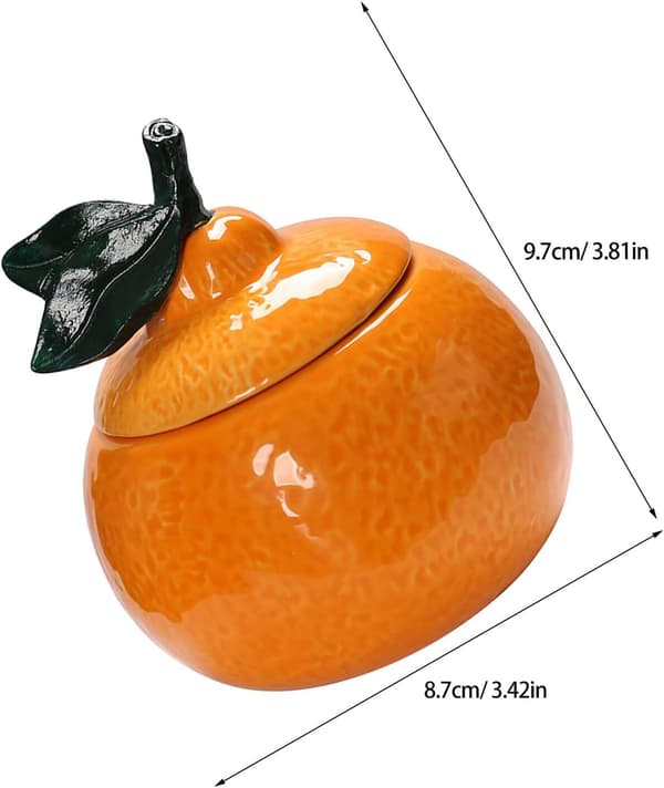 Orange Ceramic Teapot with Lid 200ml Decorative and Multifunctional Storage Jar