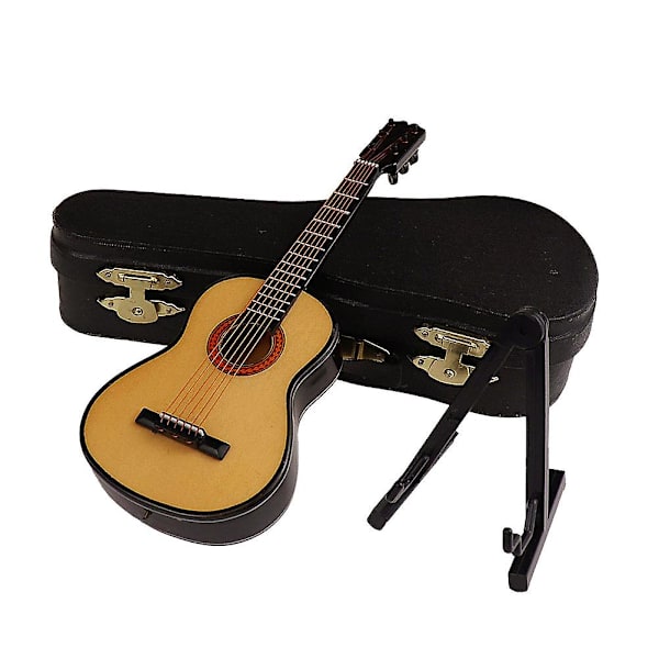 1 Sett Mini Gitarmodell Mini Gitarpynt Realistisk Mini Instrument Gave Khaki 8x2.9cm Khaki 8x2.9cm