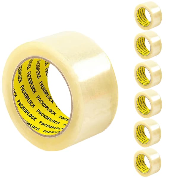 High Adhesion Packing Tape for Boxes and Packaging - 50mm x 66m 1350 6-Pack