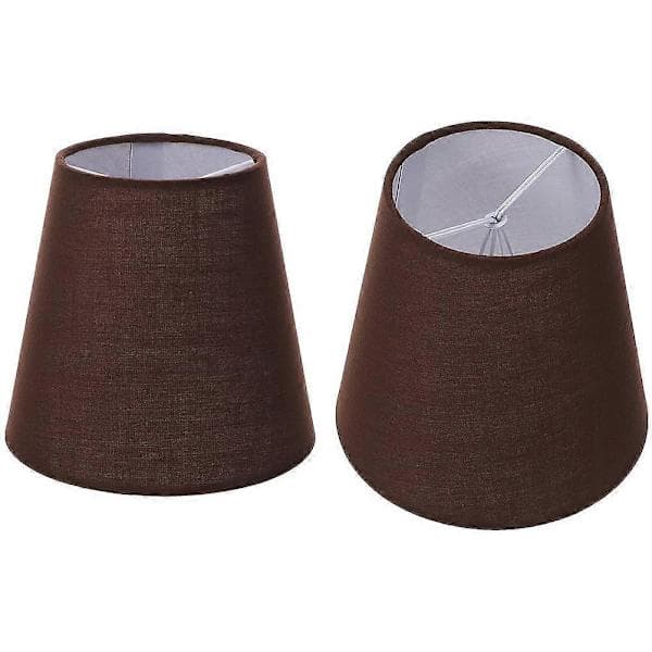 Simple Design Fabric Lampshade for Table Lamp Home Decor Light Diffusion Rustic Style 14.00X13.00X9.00CM 2pcs Coffee-FS- Coffee 14.00X13.00X9.00CM