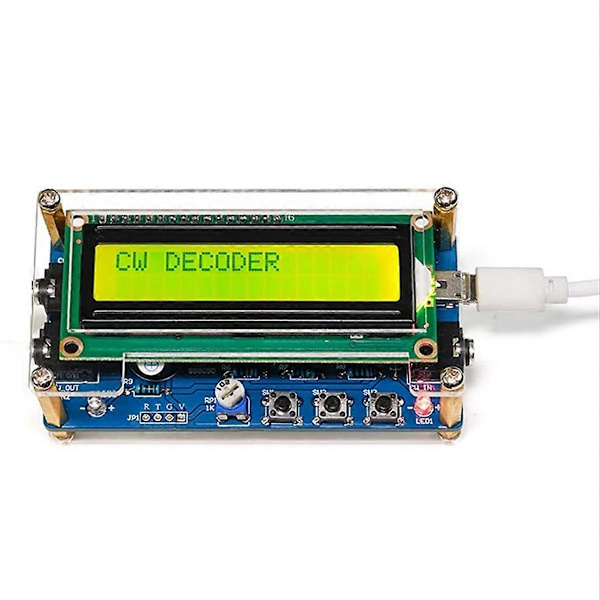 Oppgradert CW Morse Code Decoder Ferdig+Kabinett med Digital LCD CW Trainer Morse Code Decoder Kit