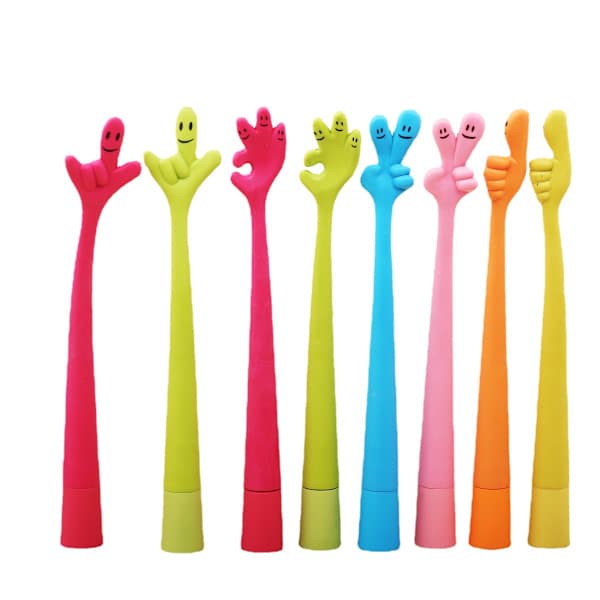 8 x Rolige Kulepenner med Finger-tema, Gaver til Barn (Tilfeldig)
