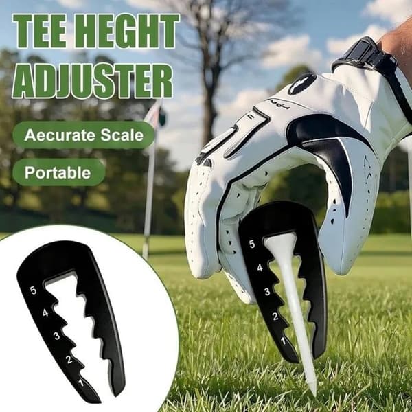 Adjustable Golf Tee Height Adjuster 1-5, Set of 2, Training Tool for Stable Adjustment, Black