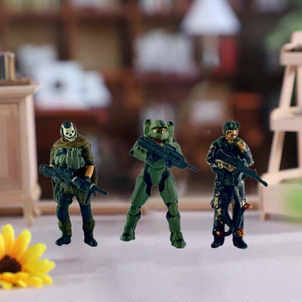 3-pack 1:64 Miniatyrfigur Miniatyr Spelfigur Målad