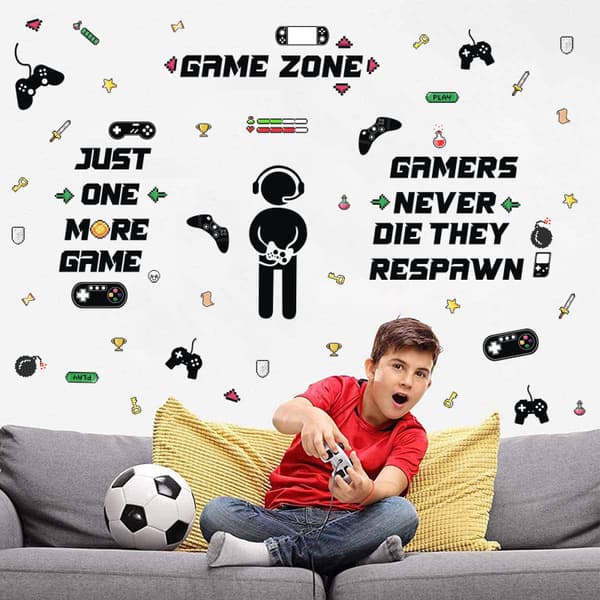 Spillerom Dekor Gaming Veggklistremerker Gutterom Dekaler Ved