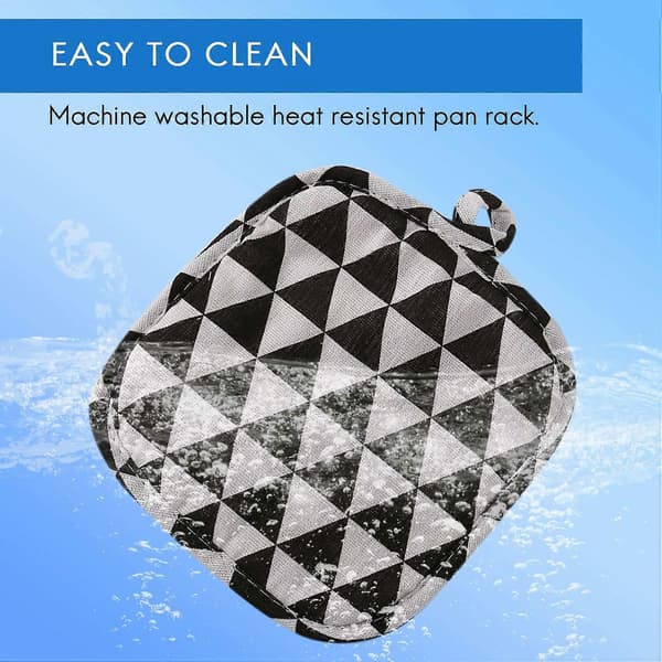 6 Pieces Cotton Pot Holders Machine Washable Heat Resistant Square Pot Holders with Hanging Loop