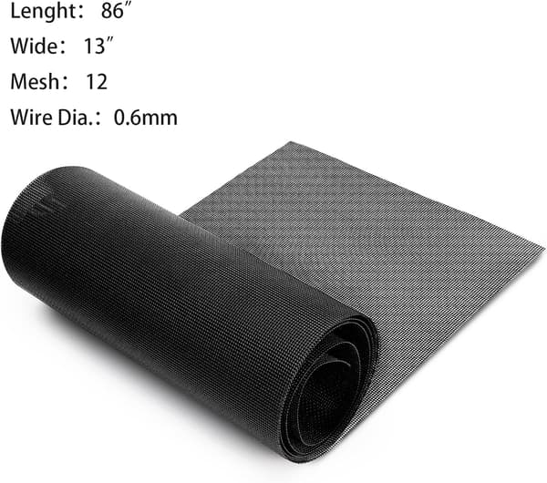 86\" x13\" Bilgrillnet, 304 Rustfrit Stål Sort Trådnet