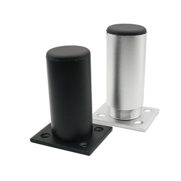 (Sort) 4 matte møbelben, 100 mm aluminium, TV-bordben