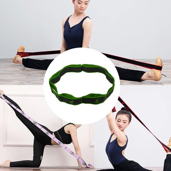 3-pack yogaband med 8 öglor, elastiskt träningsband, vuxen ex