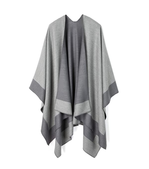 Kvinder Sjal Wrap Poncho Sjal Kappe med Åben Front til Kvinder, Cardigan Sweater Tæppe til Forår Efterår Vinter, Grå Grå 1 Gray 1