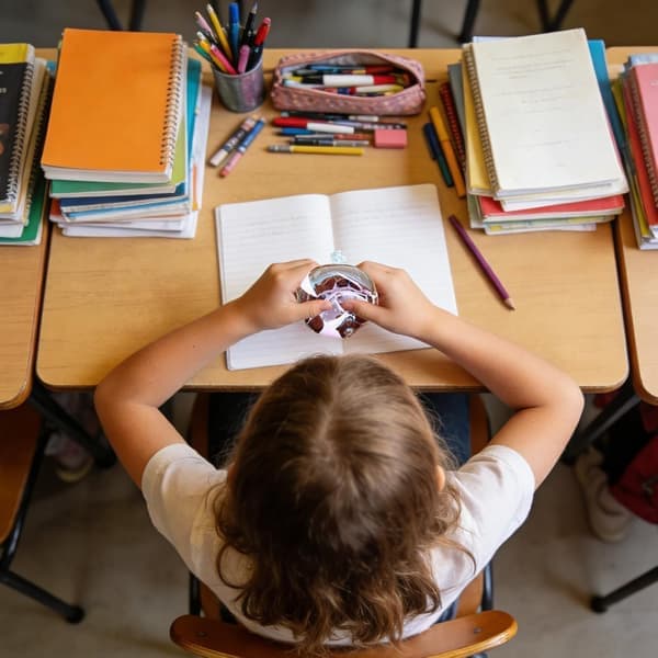 Klemmebold – Sensorisk fidget med langsom restitution og hørbar feedback til klasseværelset og kontoret