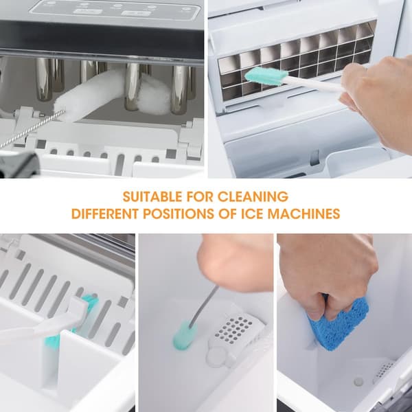 Ice Machine Cleaning Brush Set, 10 Pieces Ice Machine Cleaning Tool Kits with Crevice Cleaning Brush and Scrubber