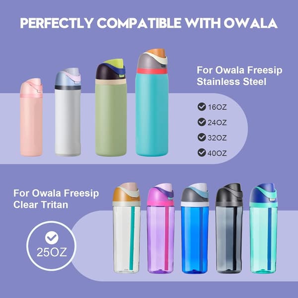 Replacement Lid for , Compatible with Cup 16oz 24oz 32oz 40oz, One-Button Water Bottle Lid for Owala Freesip, Leak-Proof, BPA-Free, Ash White