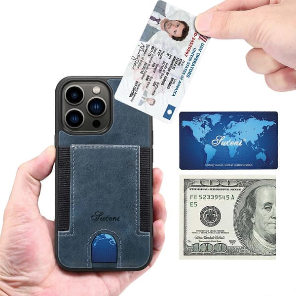 Slim Card Case Designed for iPhone 12 mini - Wallet Case with Card Slots - Protective/Scratch-Resistant - Compatible with Apple iPhone