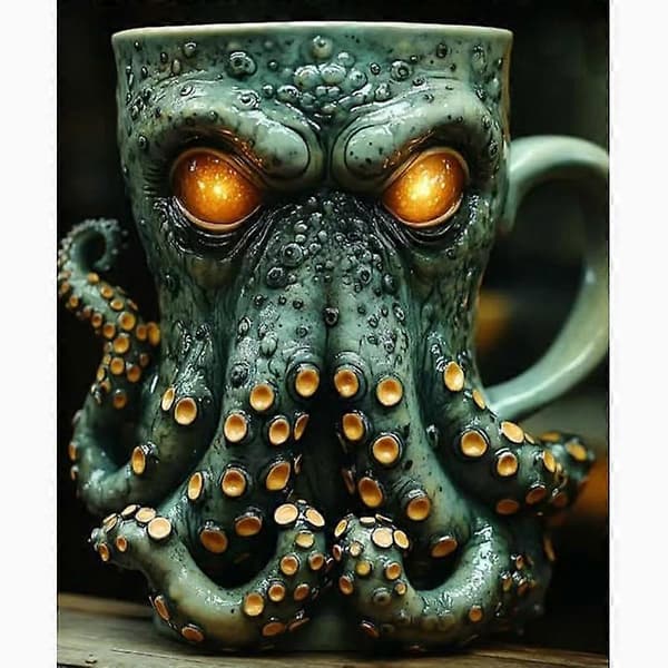 Cthulhu-inspireret piratkrus middelalderlig vikingeølkrus (Type D, med indsats)