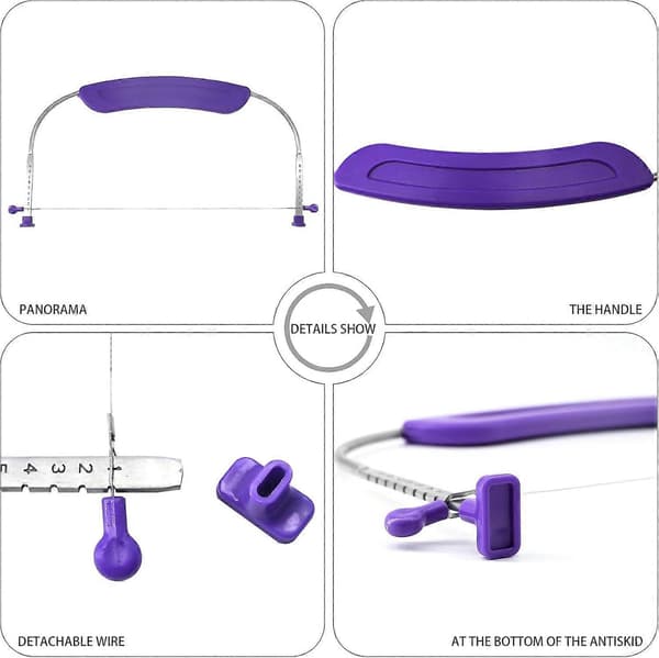 Adjustable Cake Slicer, Professional Cake Cutter with Stainless Steel Wire for Birthday Cakes and Baking Tools