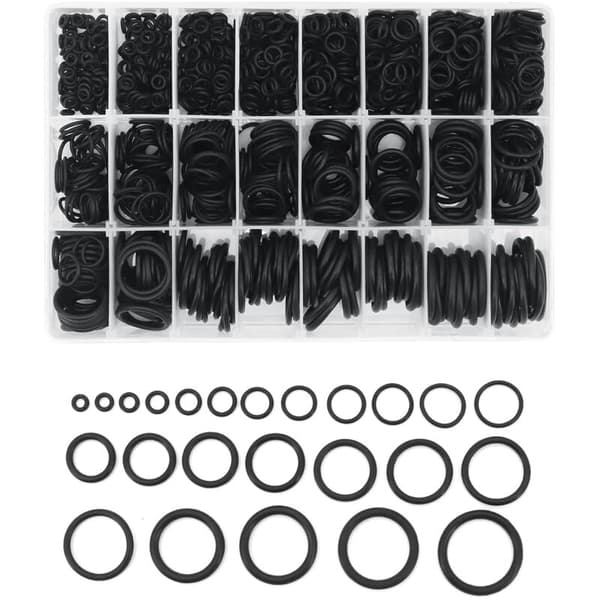 O-ring Kit, 1200 Pcs 24 Sizes Assorted Rubber O-ring Seals EO-ring Seal