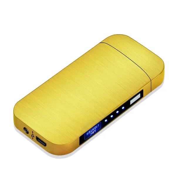 USB genopladelig Dual Arc elektrisk lighter med batteriindikator (opgraderet berøringsafbryder), vindtæt flammefri plasmalighter til camping, F