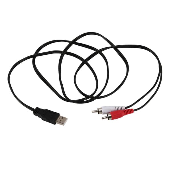 1,5 m USB A han til 2x RCA Phono han AV-kabel ledning PC TV Aux lydvideoadapter (f2)
